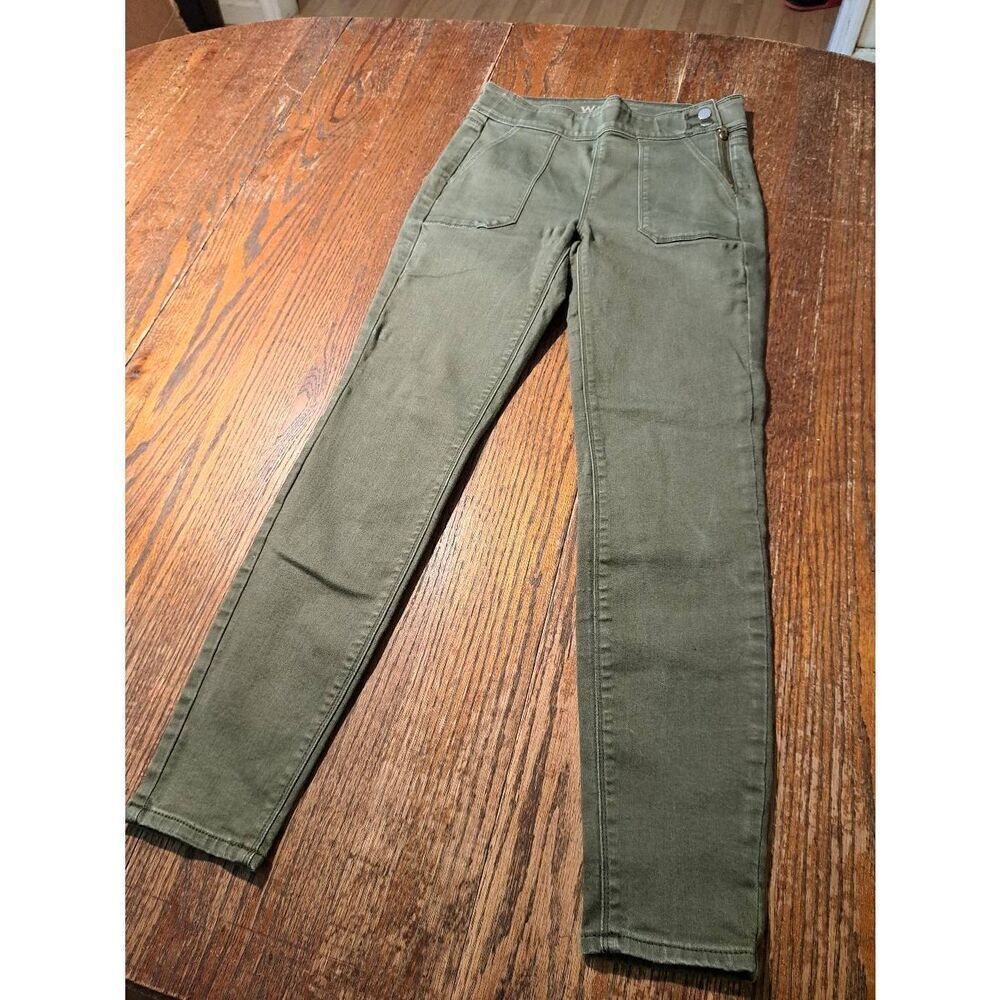 WHBM White House Black Market Women’s Size 0 Skinny Ankle Pants Gray Green Denim